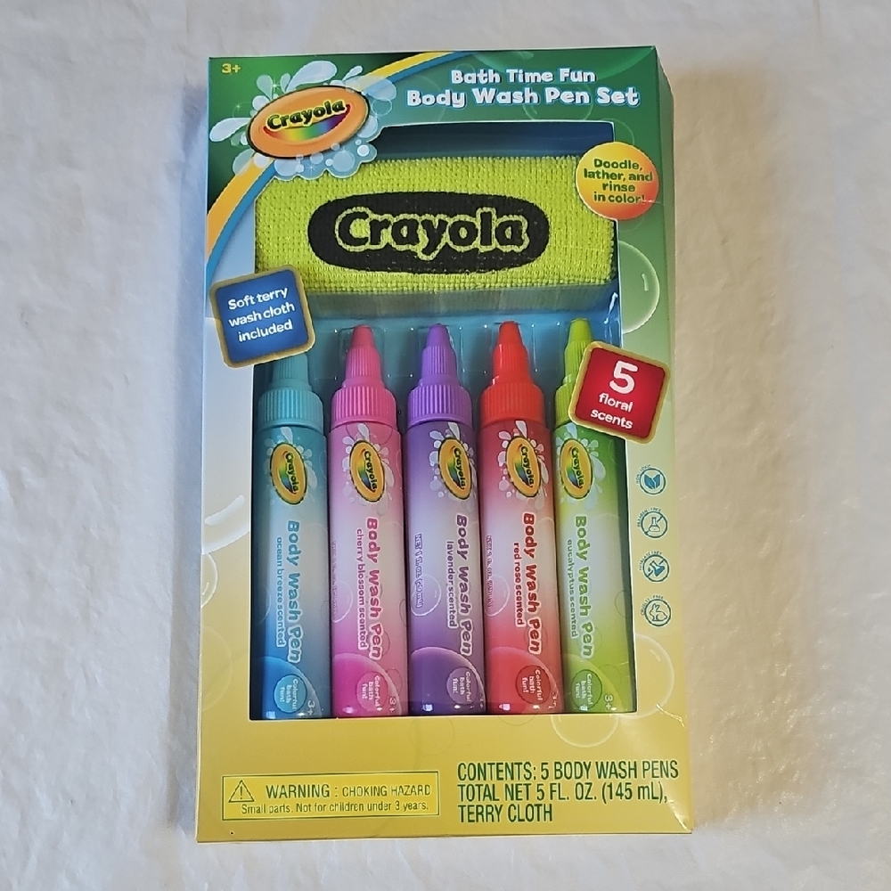 Crayola Body Wash Pen Set, 6 Pieces, 5oz New